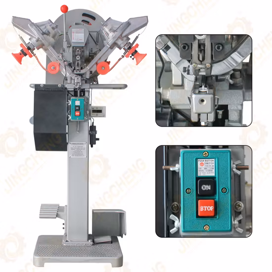 Macchina per la produzione di punte con punzonatura completamente automatica e bottoni in metallo con bottone a pressione